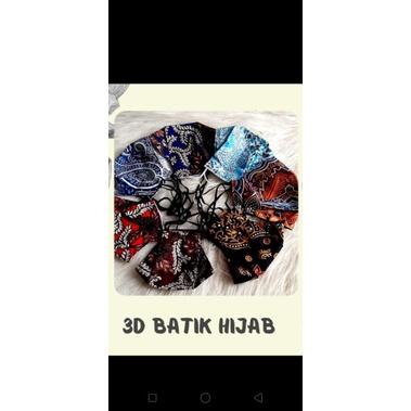masker kain 3D motif batik hijab