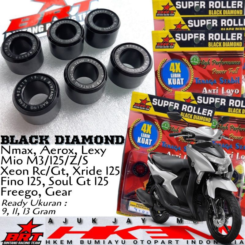 ROLLER BRT YAMAHA GEAR 125 2PH Roller Nmax Lexi Aerox Mio M3 S 125 GT 125 Xeon Free Go Racing Yamaga
