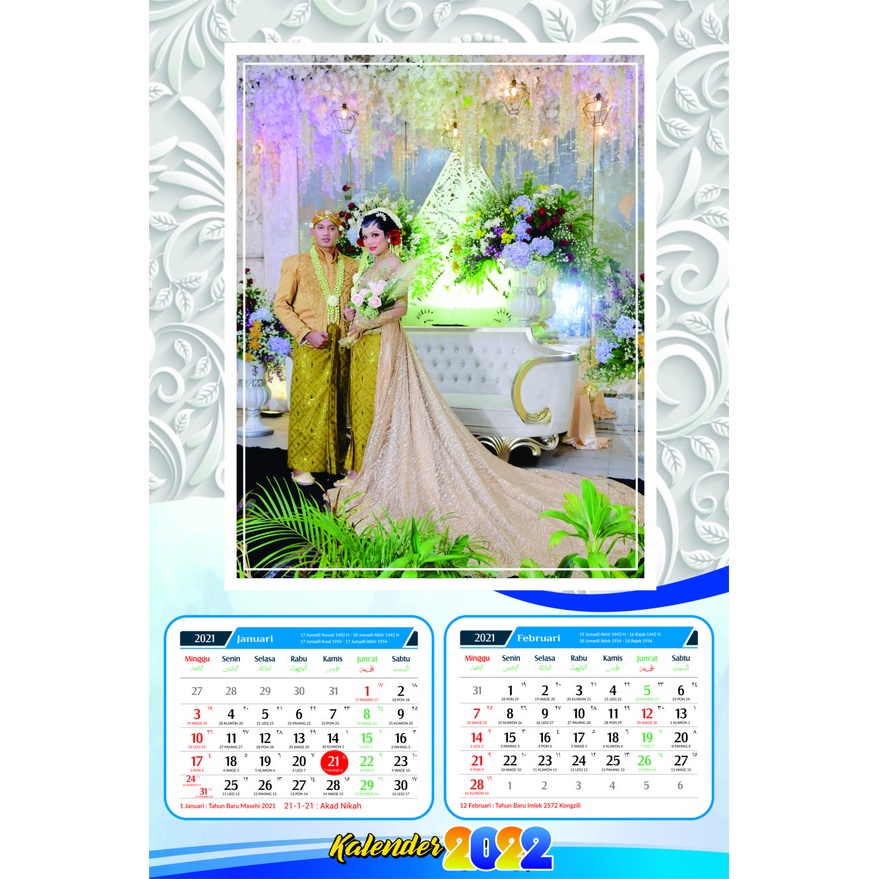 

DESK KALENDER /KALENDER DINDING 2022 COSTUM MURAH isi 6 (120 gsm)