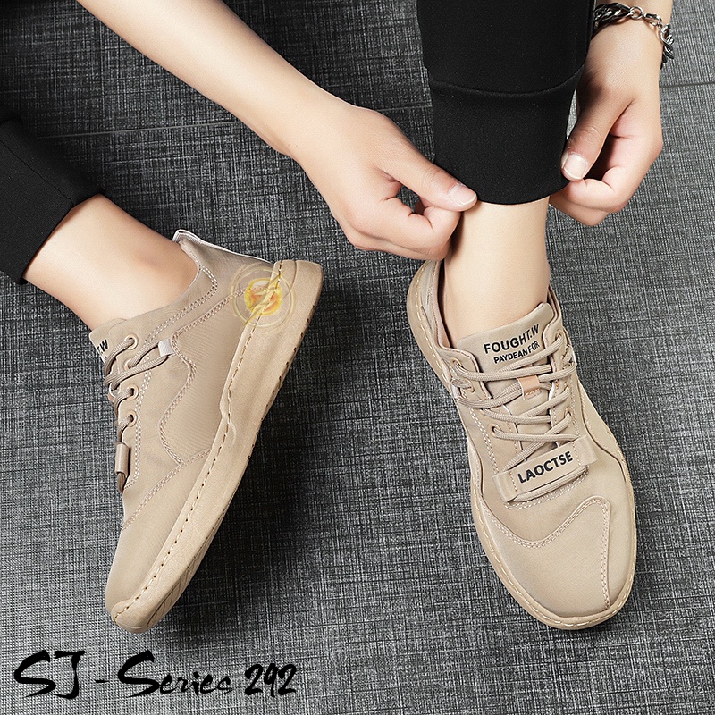 [JWALK] Sepatu Sneakers Fashion Pria Tali Elastis Series 3 ARMY Kualitas Import Premium -292