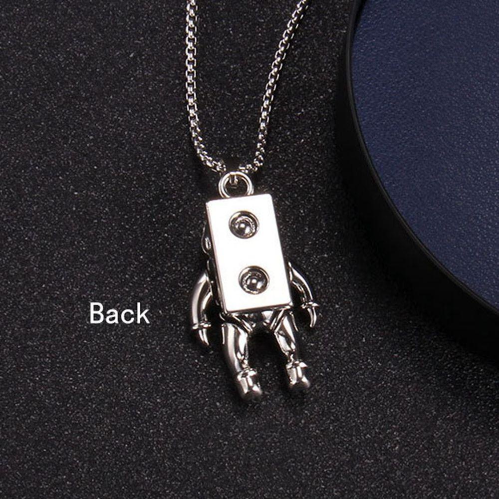 [Elegan] Kalung Stainless Steel Punk Keren Surat Sederhana Hadiah Pacar Astronot Cincin Beruang Gaya Korea Necklace