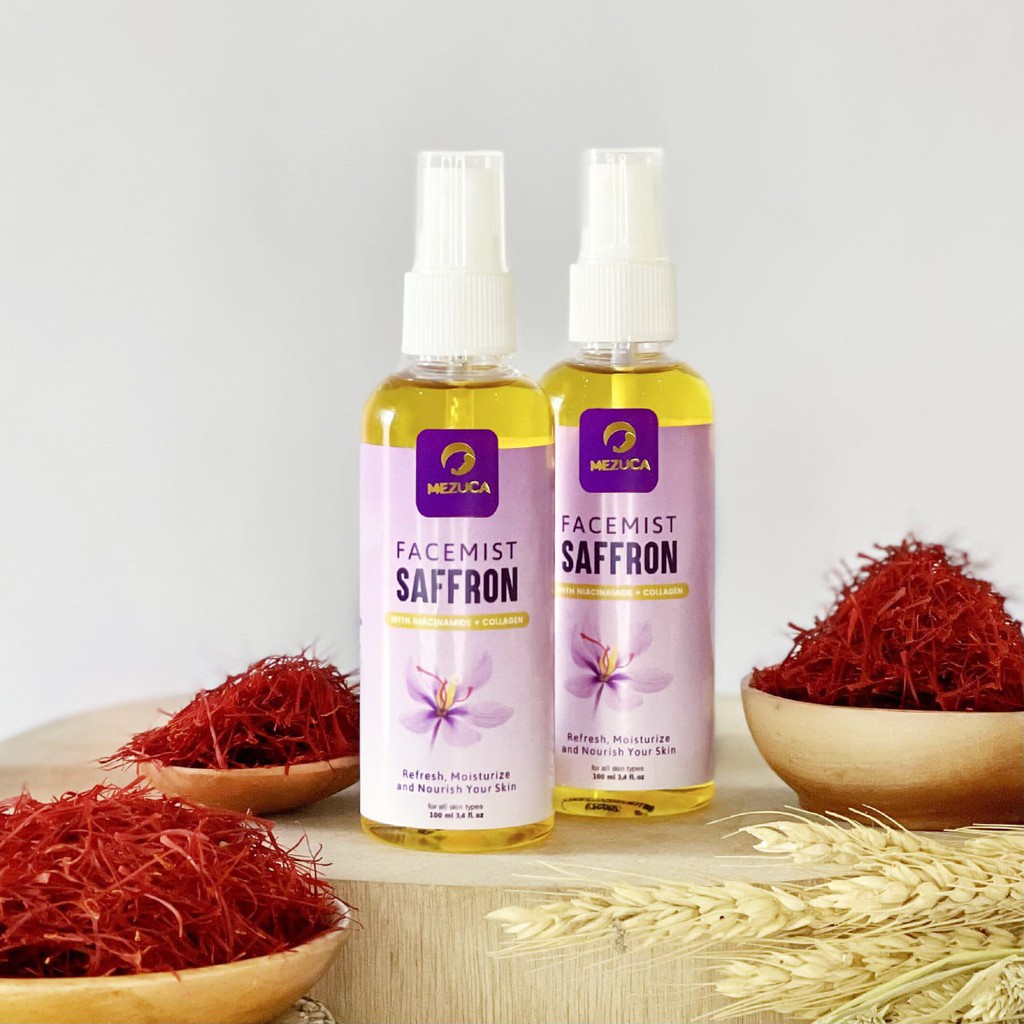 Safron Face Mist 100ml Spray Dengan Zamzam Mask Water Asli 100% Original Saffron SUPER NEGIN l Toner