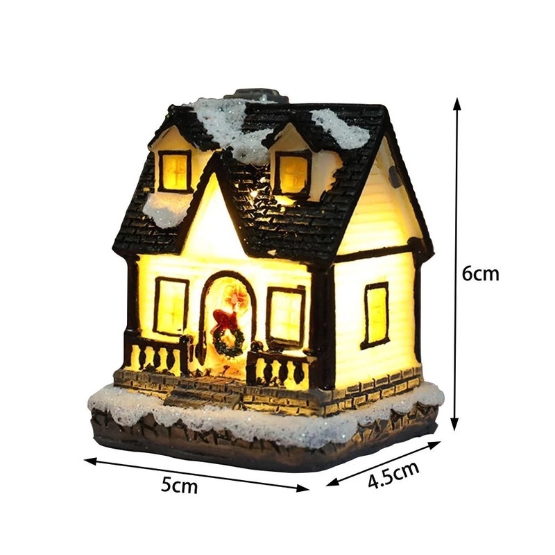 Xmas Micro-landscape House LED Luminous Resin Hut Decor  / Christmas Home Decor