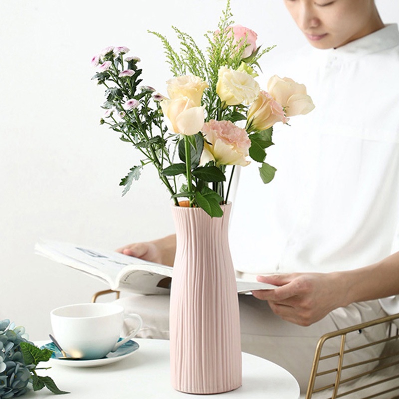 Hot Sale/Hiasan Vas Keramik Imitasi/Nordic Plastic Glass Vase Decor/Morandi Hiasan Ruang Tamu Vas Dekorasi/Vas Kreatif Hidroponik Ornamen Rumah