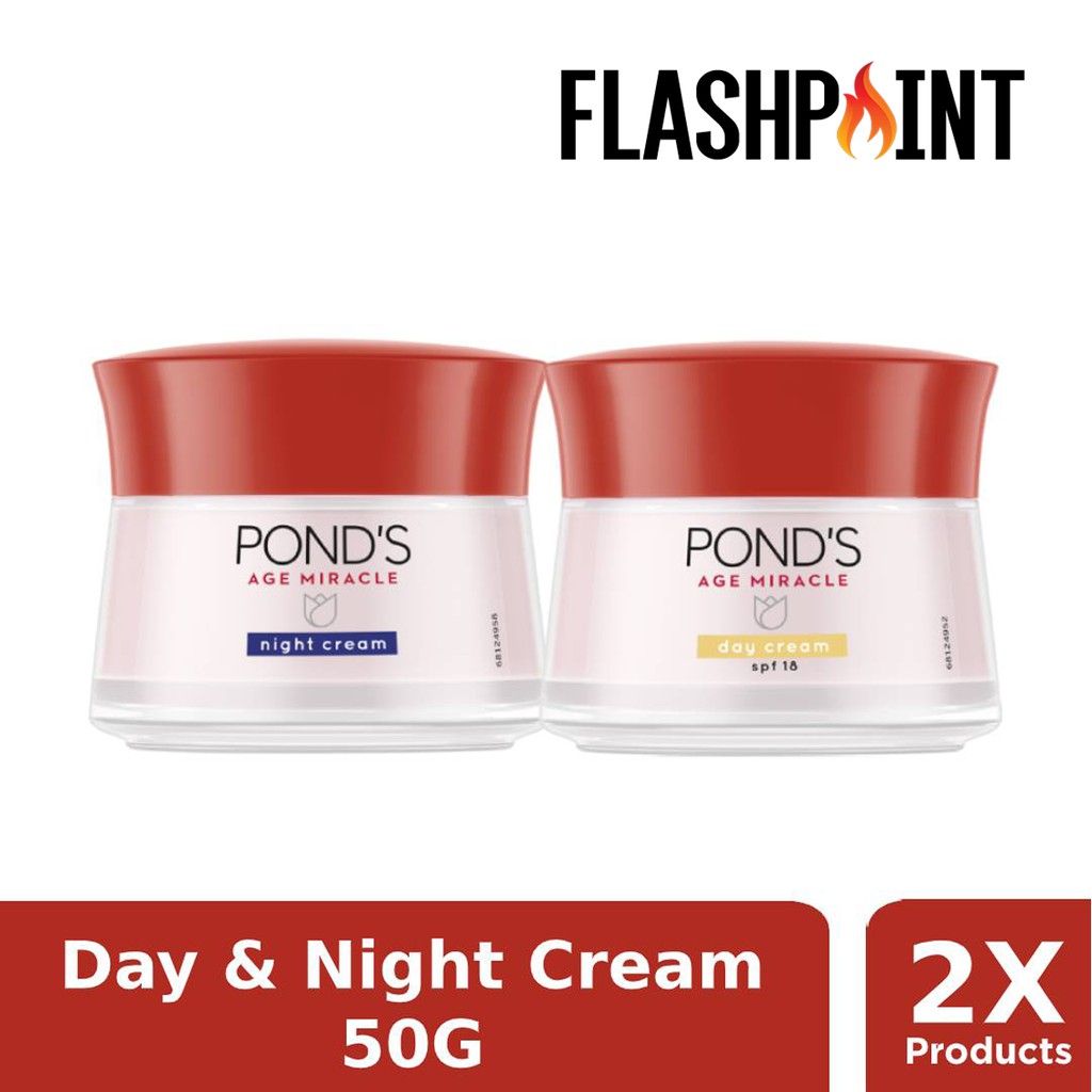 [DOUBLE] PONDS AGE MIRACLE DAY CREAM 50G &amp; NIGHT CREAM 50G POND’S AGE MIRACLE SIANG 50 G + MALAM 50