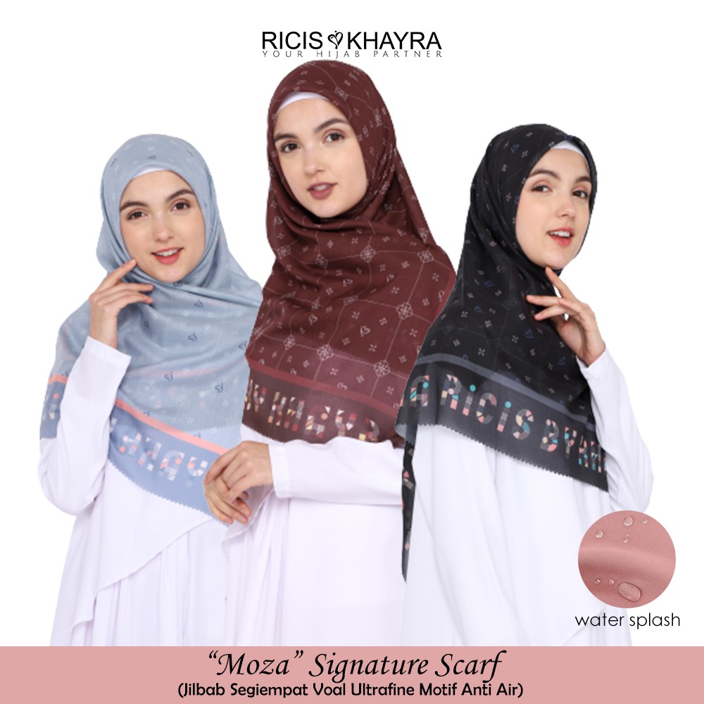 Ricis by Khayra MOZA Scarf - Hijab Anti Air Terviral - Ultrafine WaterResist Voal Signature