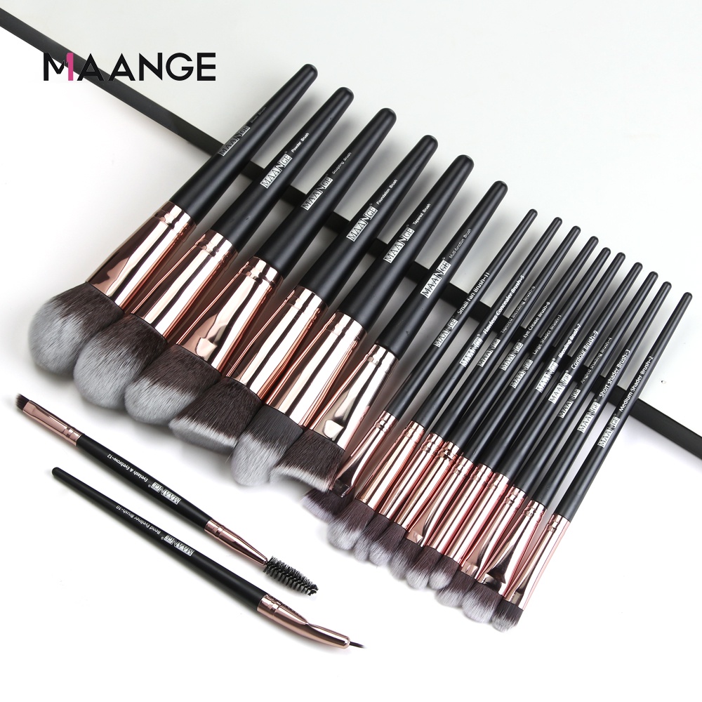 MAANGE  18 Pcs Makeup Kuas Set  Brush Make Up Alat Kosmetik Foundation Blusher Untuk Riasan Alat Profesional 5810