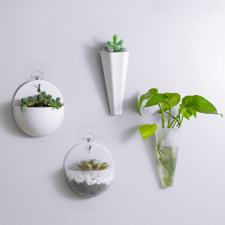  Pot  Bunga Hydroponic Model  Gantung Dinding Bahan Plastik  