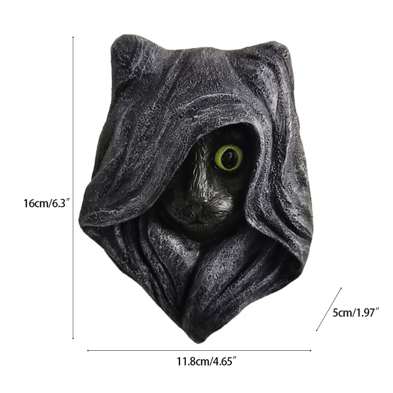 Liontin Pintu Desain Kucing Misterius Halloween Untuk Dekorasi Dinding Rumah