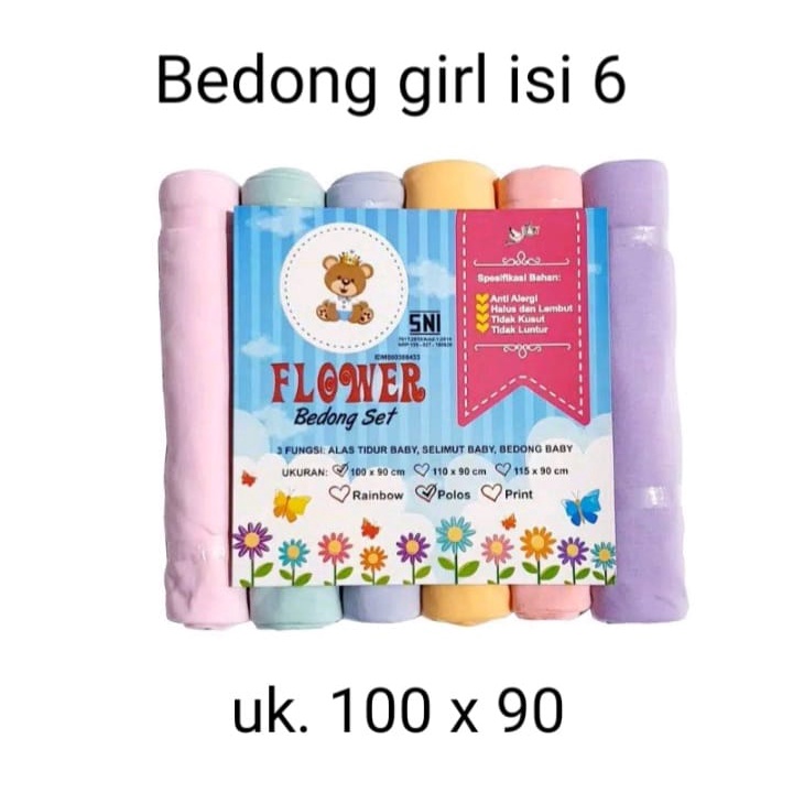 6 Pcs Kain Bedong Bayi Rainbow Pastel BABY LEON [BC-209 100x90 cm] Selimut Bayi Bedong Bayi Baru Lahir Termurah Lembut Halus Alas Tidur Bayi Kain Bedongan Bayi