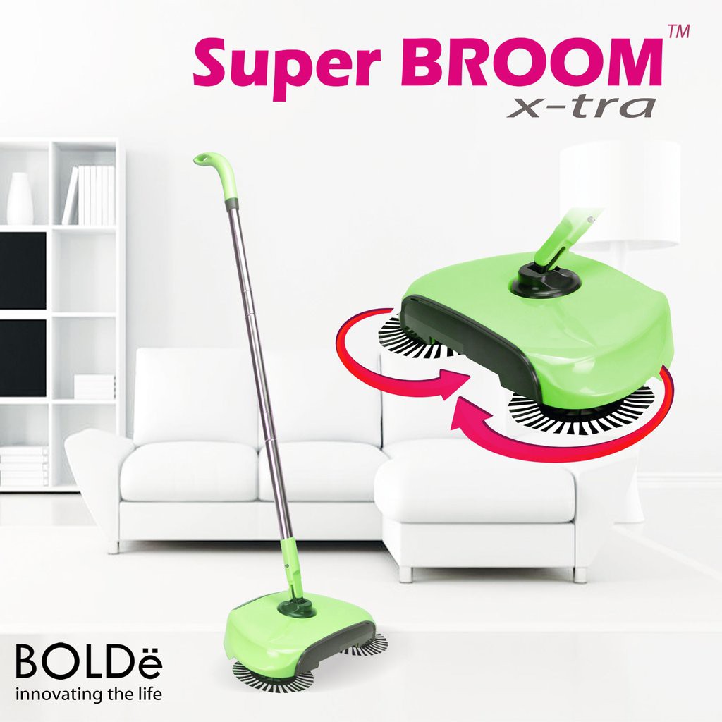 BOLDe Super BROOM X-TRA Sapu Otomatis Tanpa Listrik Dual Rotating