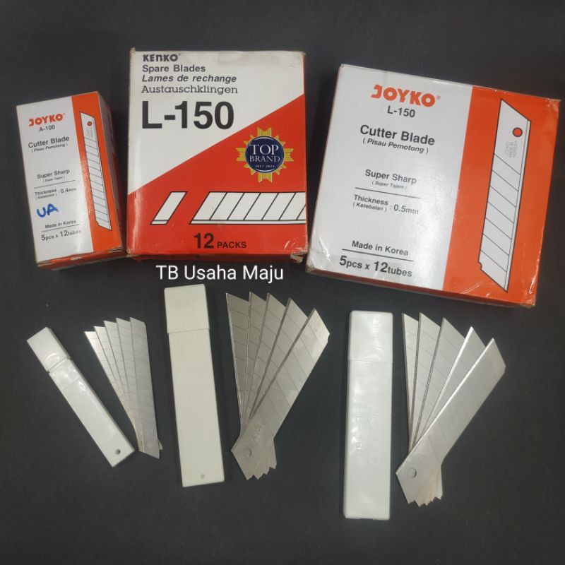

Cutter Blade Refill Isi Pisau Pemotong Kenko L-150 , Joyko L-150 & Joyko A-100 Tube 5 Pcs
