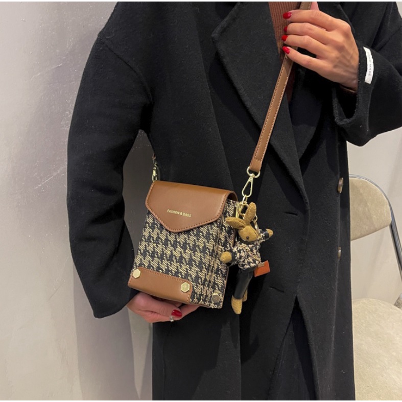 BJ43340 - BLACK/BROWN - TAS WANITA FASHION IMPORT MODIS ELEGAN TERMURAH TERLARIS TERBARU BAGSTORE JAKARTA TAS BATAM BQ3340 GT1951