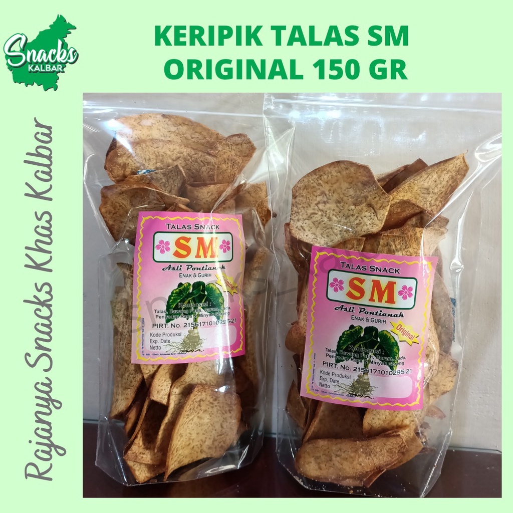 

Snack Talas Keripik Lebar Tipis Keladi "SM" 150 gram Khas Pontianak