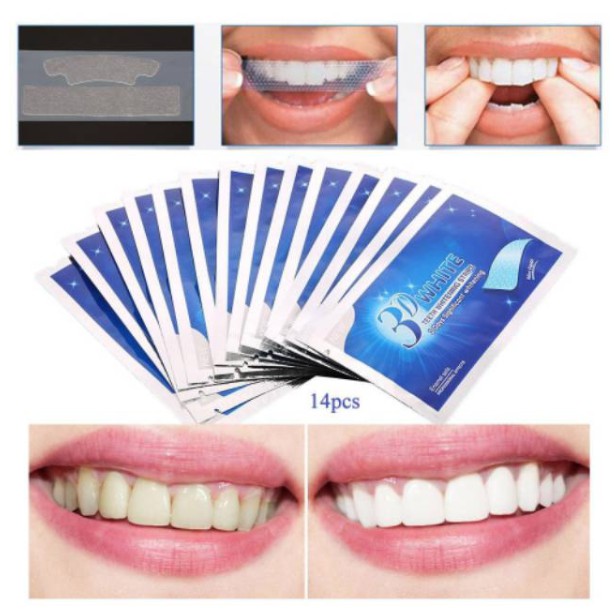 CREST 3D PEMUTIH 2 strip/pcs Strip Gel Pemutih Gigi 3D whitening teeth (1 atas 1 bawah) / 1 SACHET 2 Strip Pemutih Gigi 3d Warna Putih Unt Kebersihan Mulut/Hygiene Teeth 3D Whiten Tools Teeth Whitening