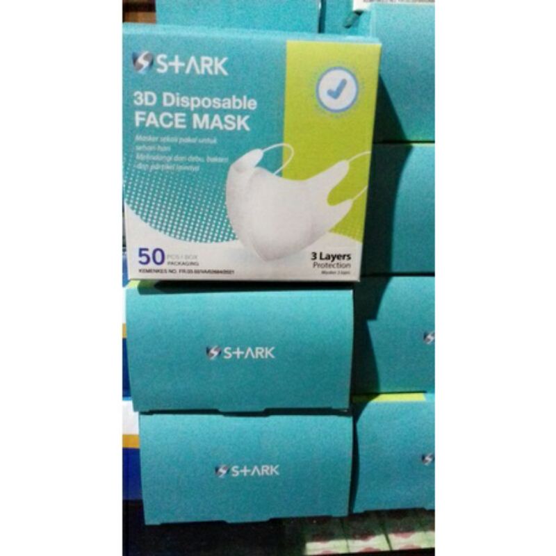 1 box 50pcs MASKER Duckbill stark face mask Putih kualitas kemenkes garis