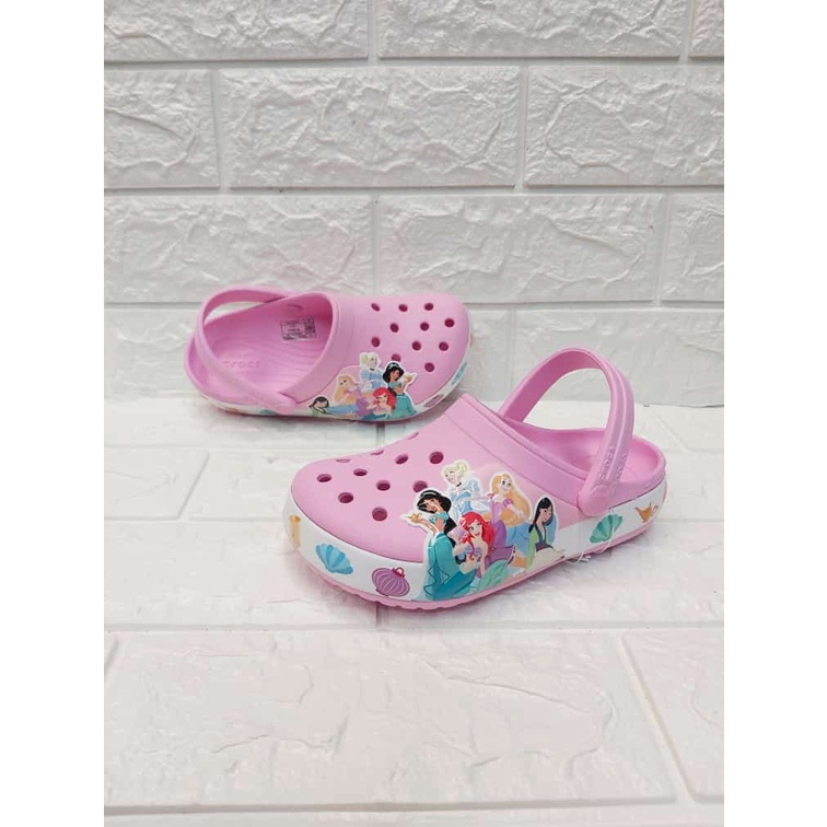 Crocs Anak Fun Lab New Princess Sandal Slip On Karet Anti Licin - Pink