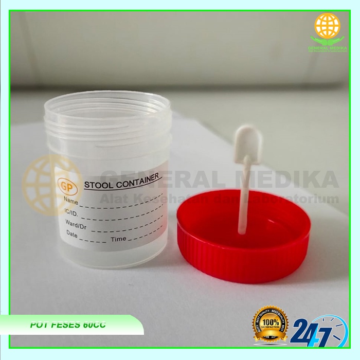 Pot feces 60cc bersendok | Pot feses