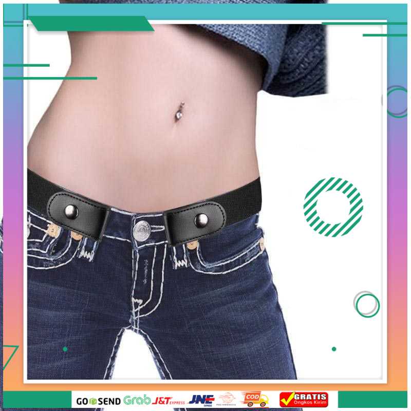 (BISA COD) FTIHSHPHENGREDA Ikat Pinggang Klip Elastis Buckle Free Belt - HENG-BELT01