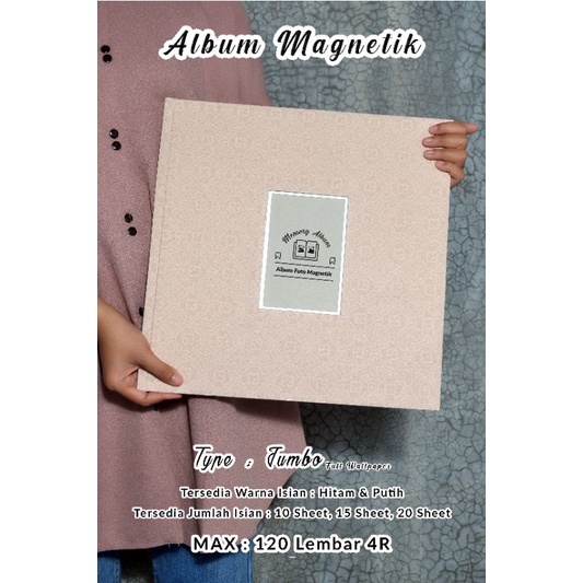 Album Foto Magnetik Jumbo Lubang 4R Full Motif/Vinyl (1 Lusin)