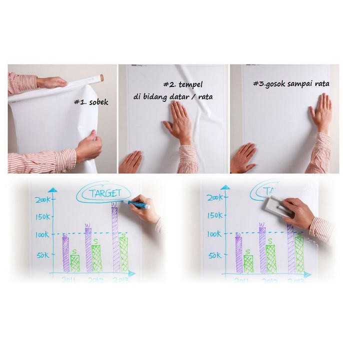 

Papan Tulis / WhiteBoard Bentuk Kertas Portable - Tidak Perlu Di Paku