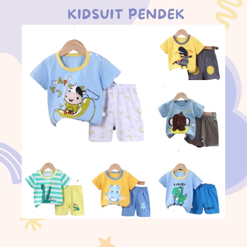 HappyOliver KIDS SUIT PENDEK Setelan Anak Bahan Kaos Lengan + Celana Berkualitas Import ebv cewek new10