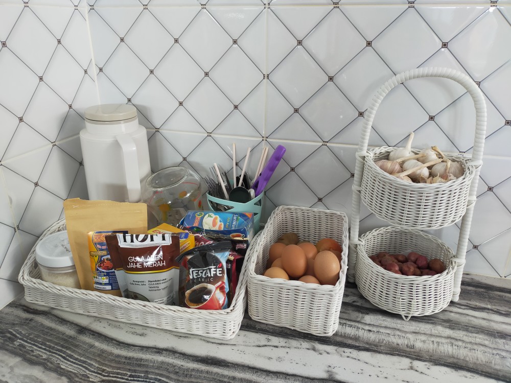 Keranjang Bumbu Rotan 2 Susun