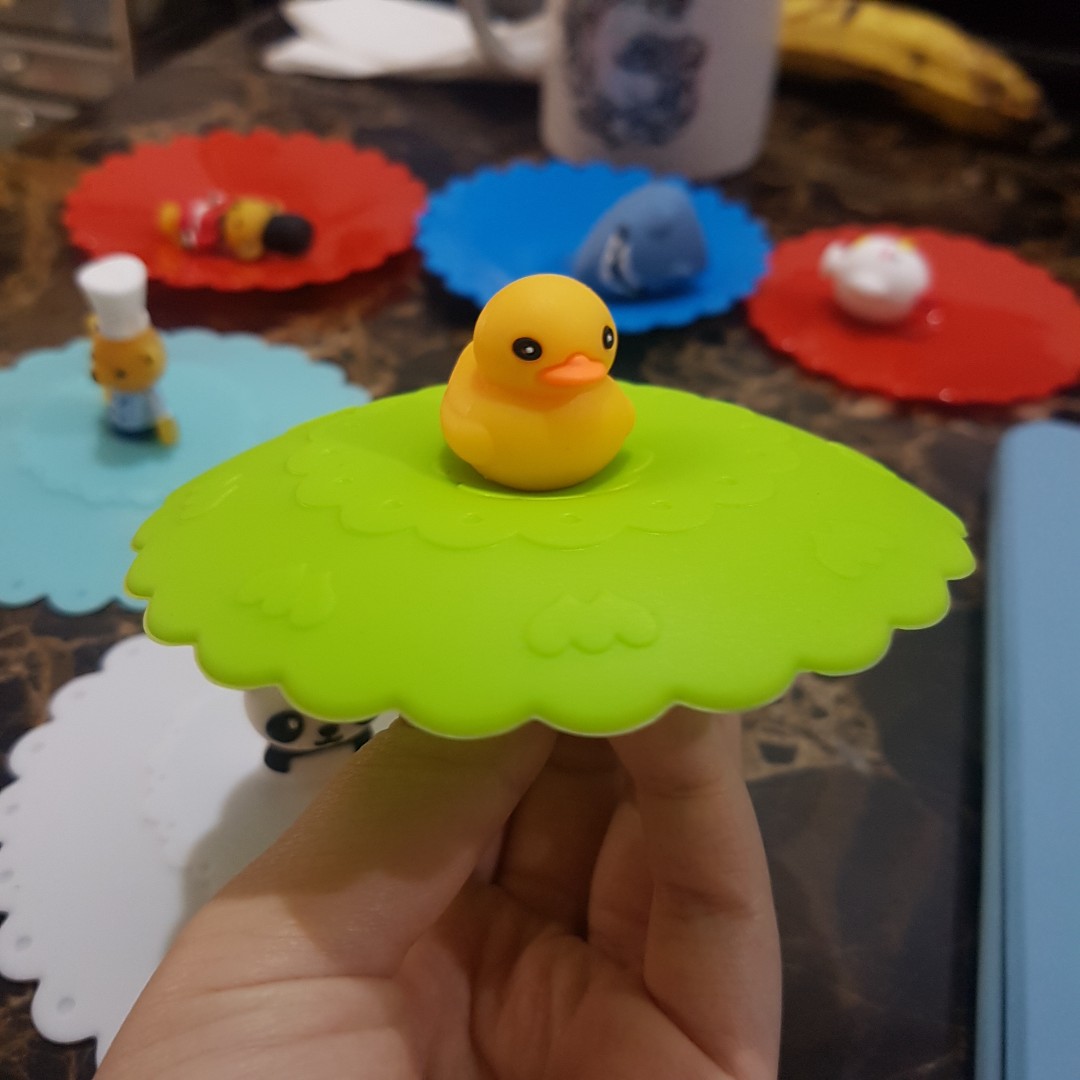 Tutup Gelas Cangkir Silicone Cute Animal Cantik Souvenir Mug Lid