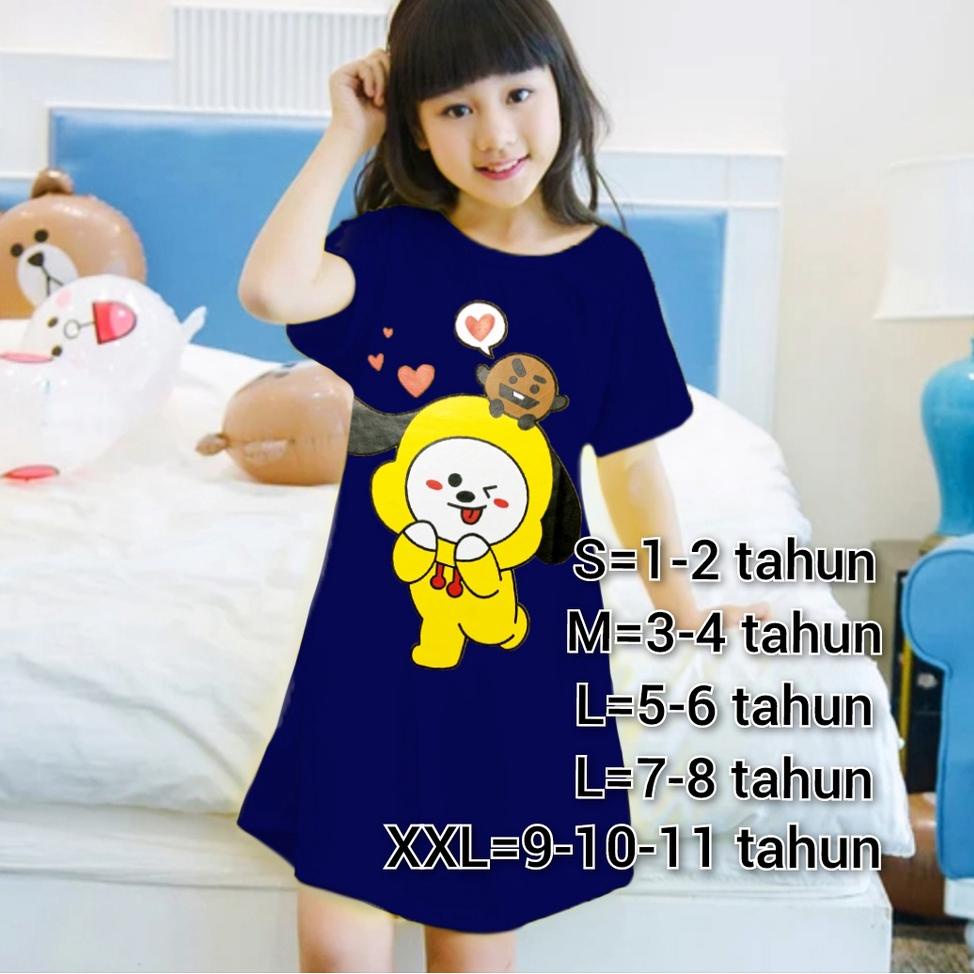 ֎ Dress BTS Anak Perempuan Umur 1-11 Tahun/daster anak perempuan/baju anak/dres anak ??