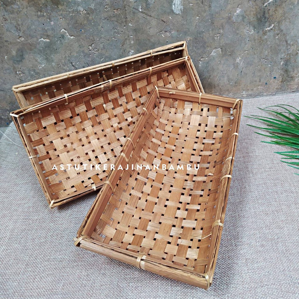 Piring Sate No 2 29 x 16 cm/Piring Saji Bambu/Piring Saji Unik/Piring Bambu Lucu/Piring Tradisional/