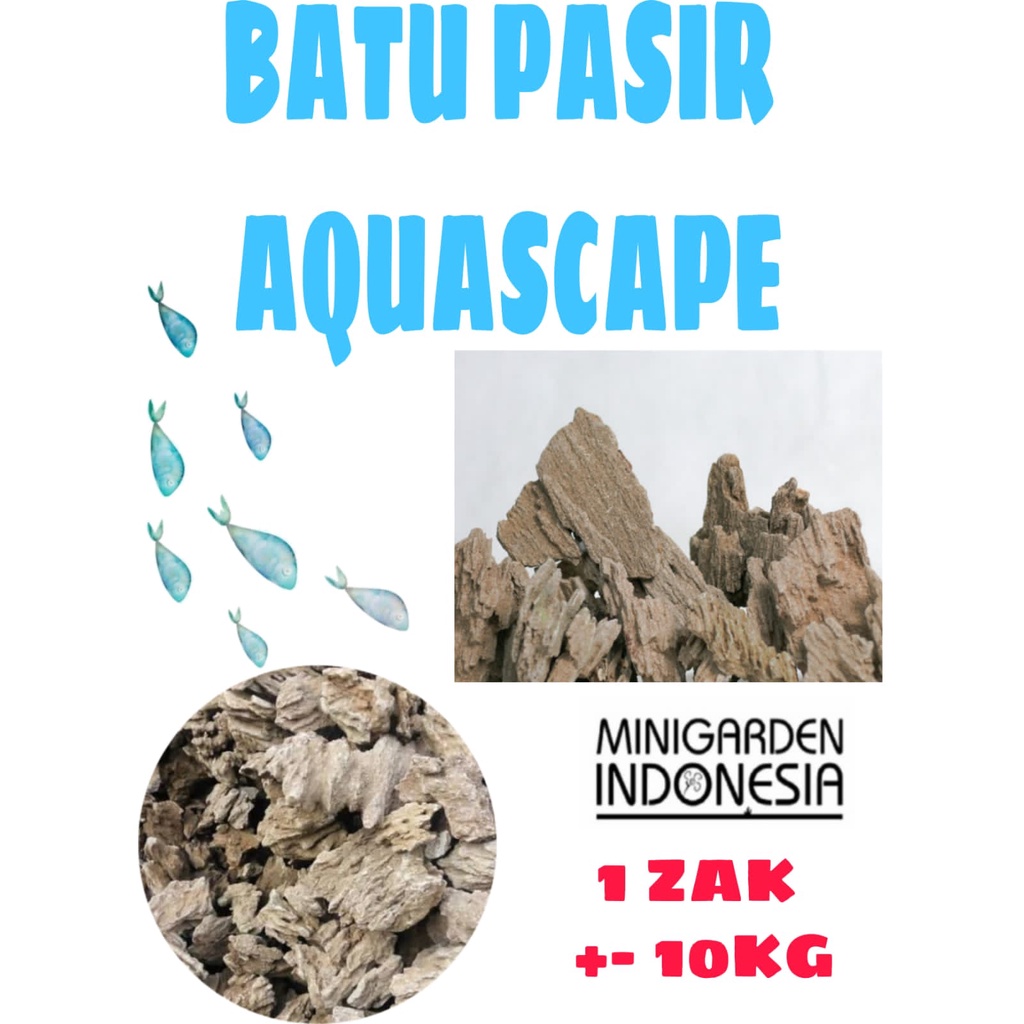 BATU PASIR ZAK KARUNG 10KG batu aquascape sand stone batu hias dekorasi aquarium