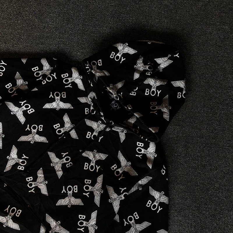 hoodie boy london full print logo second
