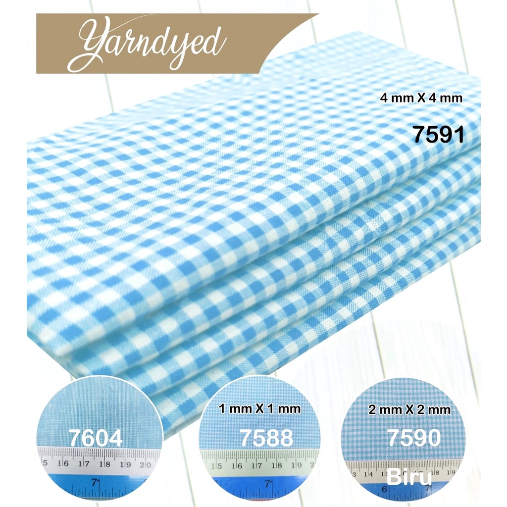 bahan multi kain katun gingham cotton tenun yarndyed salur kotak basic basik