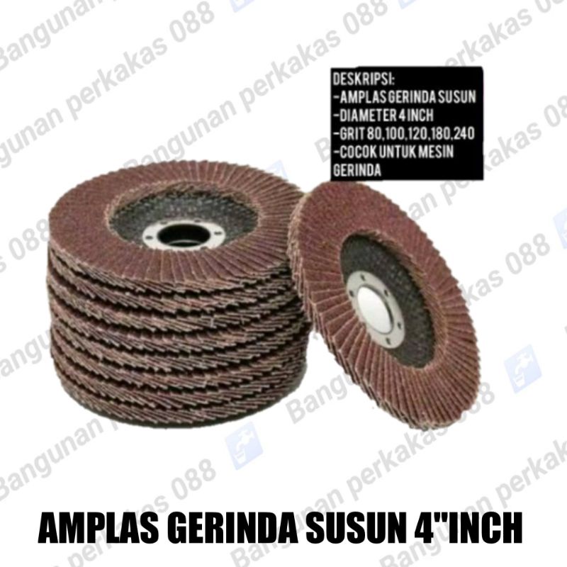 Amplas Susun Flap Disc 4 inch Grit ,80,100,120,150,180,240