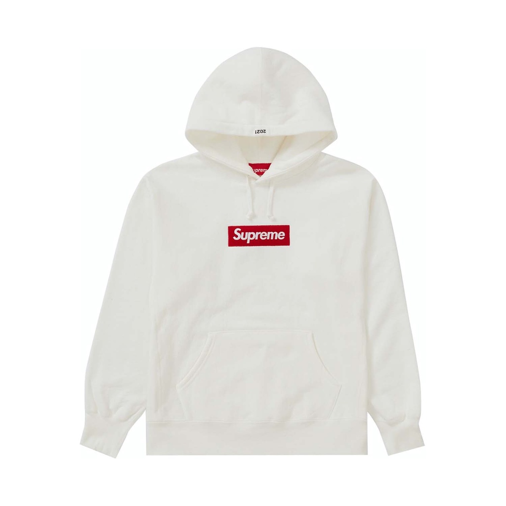 Spreme FW21 Box Logo Hoodie Dark White 100% Authentic