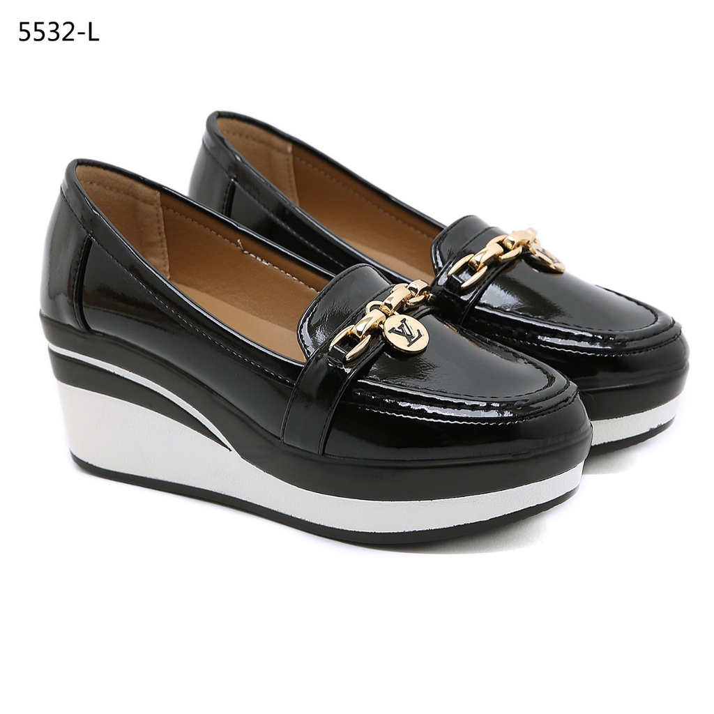 PR Patent Leather Wedges Shoes #5532-L