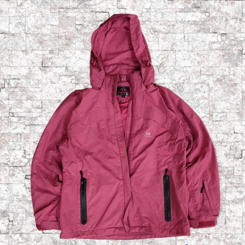 Jaket Outdoor Wanita K2 Salaman Waterproof Size M fit L Second Original