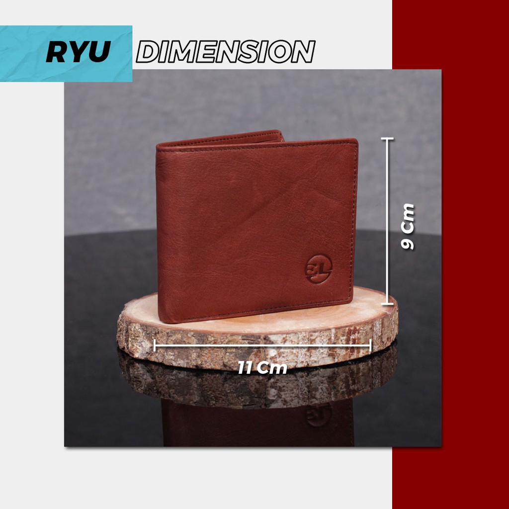 RYU DOMPET KULIT PRIA LIPAT  BAHAN KULIT SAPI ASLI 100% PREMIUM BERKUALITAS DE02