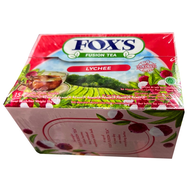 Fox Fusion Tea 15bag Lychee Mixed Berries Blacktea Teh Hitam Rasa Buah Leci Lecy Beri Fox's Fox Fusion Teh Fox
