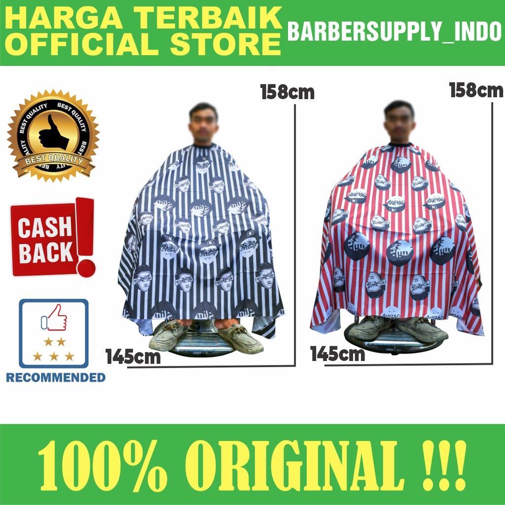 CAPE / KEP / KIP CUKUR BARBER PANGKAS SALON MOTIF BARBERSHOP ARTIS