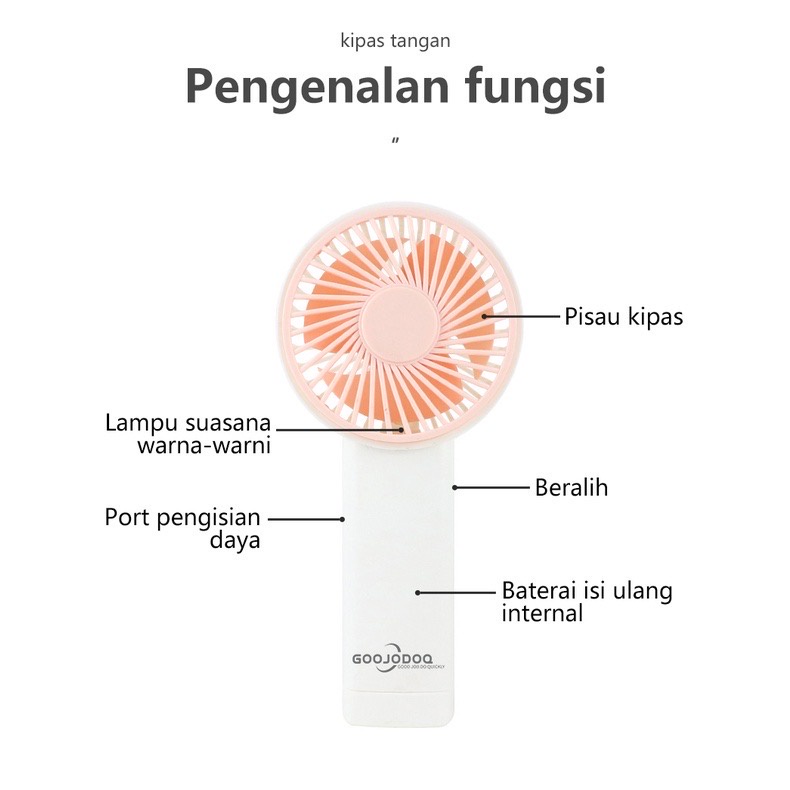 Kipas Angin Portable Mini HMN39 Baterai Meja Fan