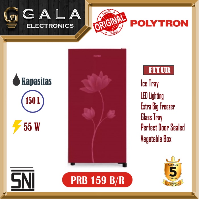Jual LEMARI ES / KULKAS POLYTRON PRB 159 B/R (1 PINTU) Indonesia|Shopee ...