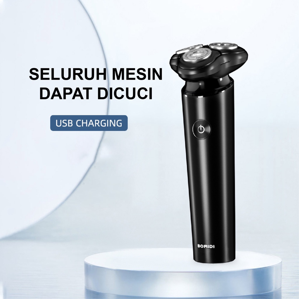 BOMIDI M7 Alat Cukur Rambut Elektrik Shaver Listrik Hitam Electric Razor Men