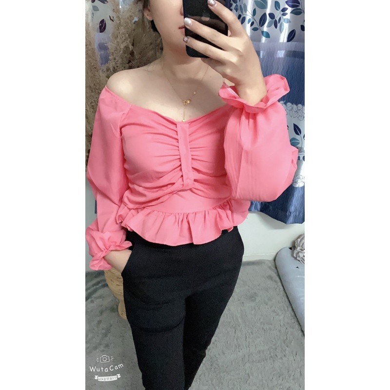 Shopia Top Blouse / Pakaian Wanita / Fashion Terbaru / Korean Style