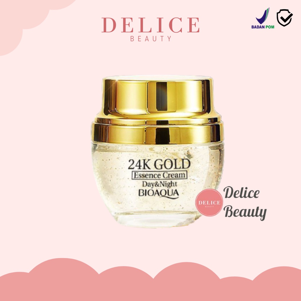 BIOAQUA 24K Gold Essence Cream Day & Night Original 50g Essence Serum Wajah