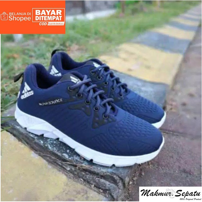 Sepatu Sneakers Running Pria Adidas Alphabounce Navy - Sepatu Outdoor Olahraga Jogging Fitness Murah