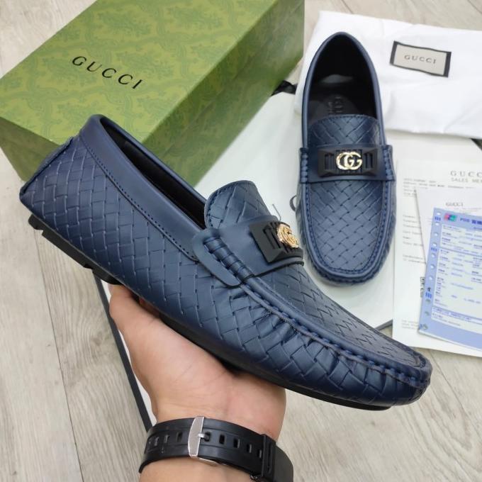 SEPATU PRIA LOAFERS GUCCI MOTIF KULIT TIKAR DONGKER