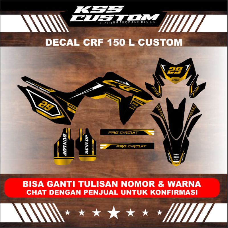 DECAL CRF 150L FULL BODY GOLD - DECAL CRF GOLD - DECAL CRF BODY HITAM - DECAL CRF 150L SIMPEL - DECA