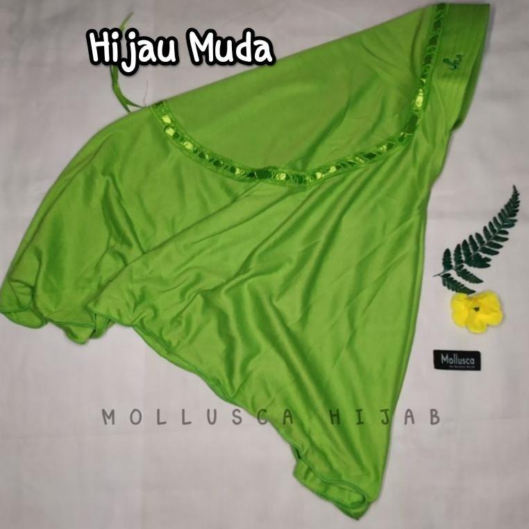 mollusca jilbab kerudung hijab bergo anak sekolah tk sd paud smp sma dewasa warna hijau muda hijau d
