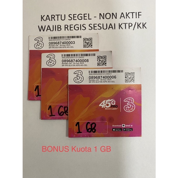 Kartu Perdana Nomor Cantik 3 Tri